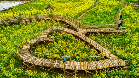 “心”型廊橋。廖濤 攝