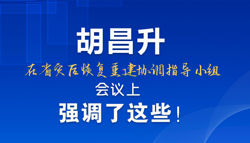 圖解|胡昌升在省災(zāi)后恢復(fù)重建協(xié)調(diào)指導(dǎo)小組會(huì)議上強(qiáng)調(diào)了這些！