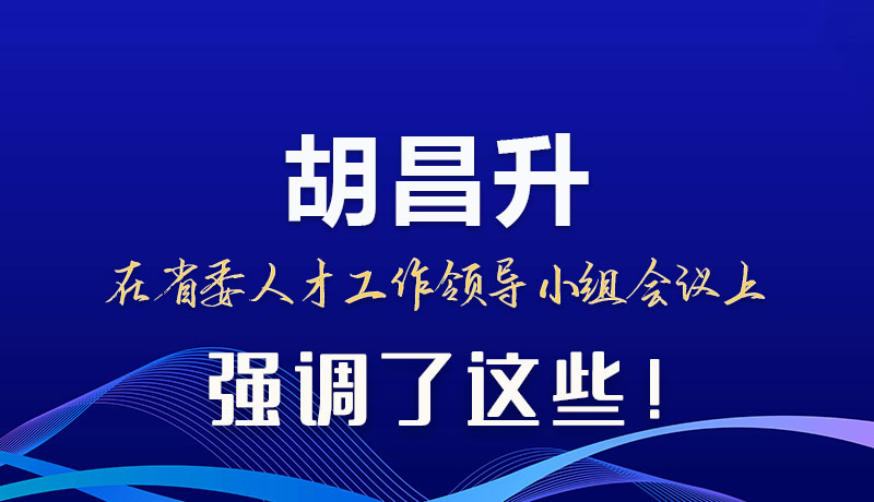 圖解|胡昌升在省委人才工作領(lǐng)導(dǎo)小組會(huì)議上強(qiáng)調(diào)了這些！